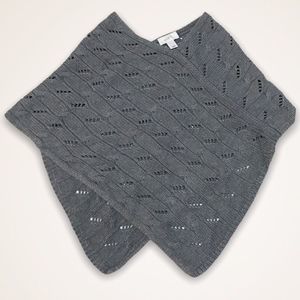 ANN TAYLOR LOFT Knit Gray Poncho